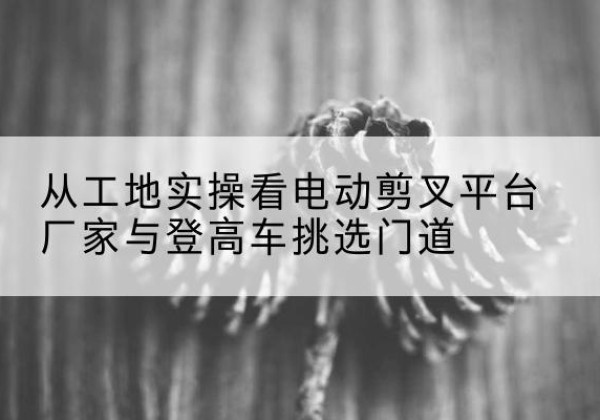 罗平电动剪叉升降平台厂家-从工地实操看电动剪叉平台厂家与登高车挑选门道